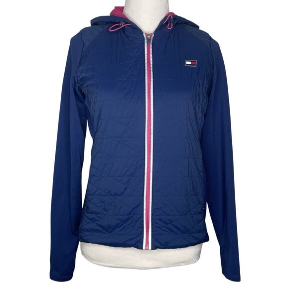 Tommy Hilfiger Jackets & Blazers - Tommy Hilfiger Womens Hooded Jacket Size Small Full Zip Active Thumbholes Blue